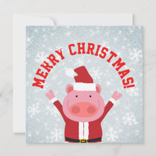 Cartes Pour Fêtes Annuelles Joyeux Piglet de Noël