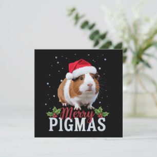 Cartes Pour Fêtes Annuelles Joyeux Pigmas Drôle de Cochon d'Inde Noël Santa Xm