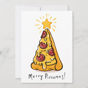 Cartes Pour Fêtes Annuelles Joyeux Pizzamas - Une tranche de joie festive!