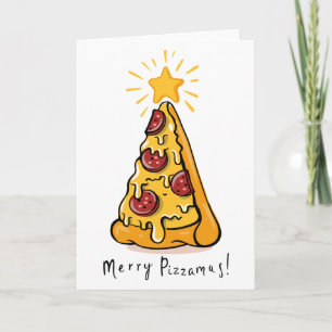 Cartes Pour Fêtes Annuelles Joyeux Pizzamas - Une tranche de joie festive!
