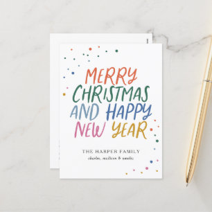 Cartes Pour Fêtes Annuelles Joyeux points de Noël de Noël de couleur lunatique