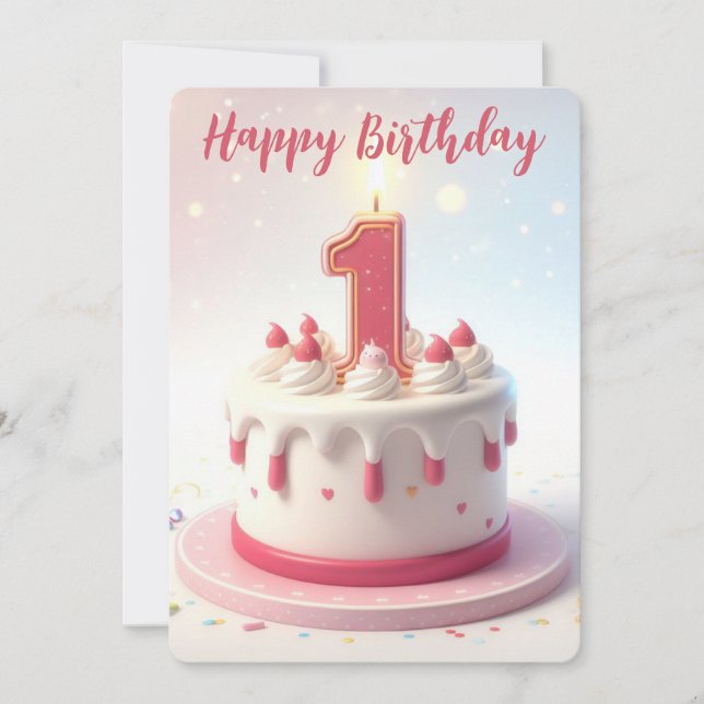 Cartes Pour Fêtes Annuelles Joyeux premier anniversaire (Devant)