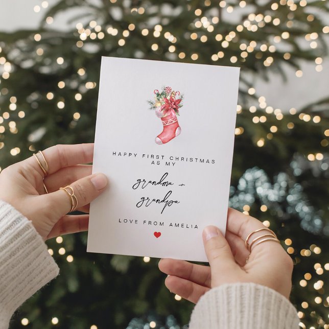 Cartes Pour Fêtes Annuelles Joyeux premier grand-parent de Noël personnalisé (Créateur téléchargé)