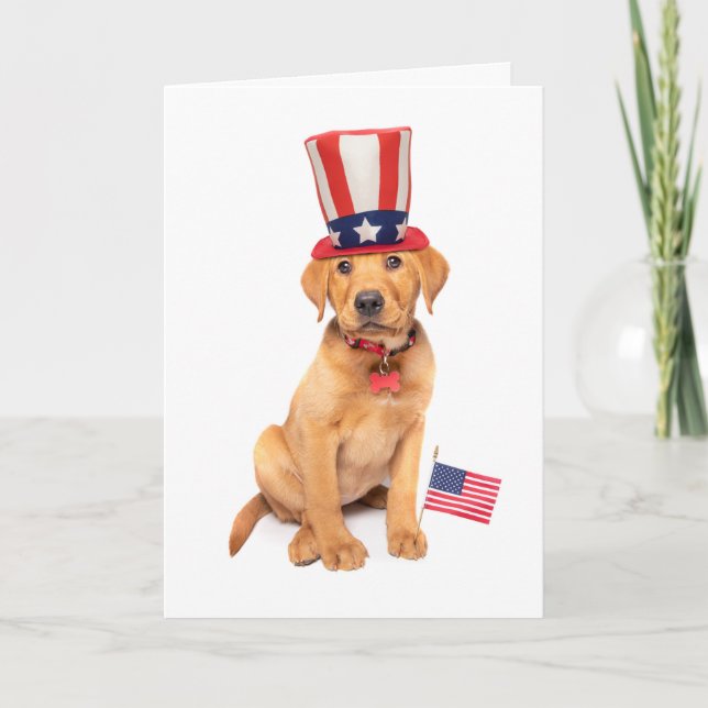 Cartes Pour Fêtes Annuelles Joyeux Président de la journée mignonne Chiot patr (Devant)
