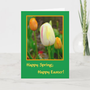 Cartes Pour Fêtes Annuelles Joyeux printemps ; Joyeuses Pâques ! TULIPES DE PR