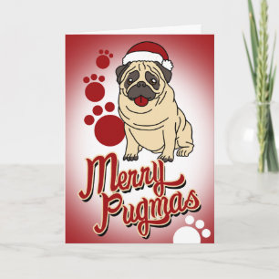 Cartes Pour Fêtes Annuelles Joyeux Pugmas !