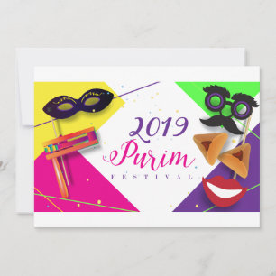 Cartes Pour Fêtes Annuelles Joyeux Purim Festival Fête des enfants