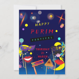 Cartes Pour Fêtes Annuelles Joyeux Purim Festival Masquerade pour enfants