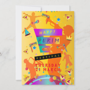 Cartes Pour Fêtes Annuelles Joyeux Purim Festival Masquerade pour enfants