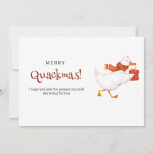 Cartes Pour Fêtes Annuelles Joyeux Quackmas ! Drôle Duck Christmas Card, minim