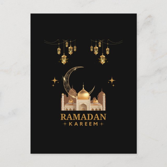 Cartes Pour Fêtes Annuelles Joyeux Ramadan Kareem - Aïd Moubarak Salutations (Devant)