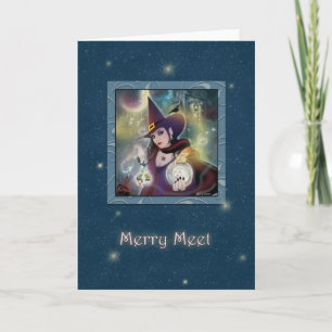 Cartes Pour Fêtes Annuelles Joyeux rendez-vous - Sorcière bleu Étincelle vierg