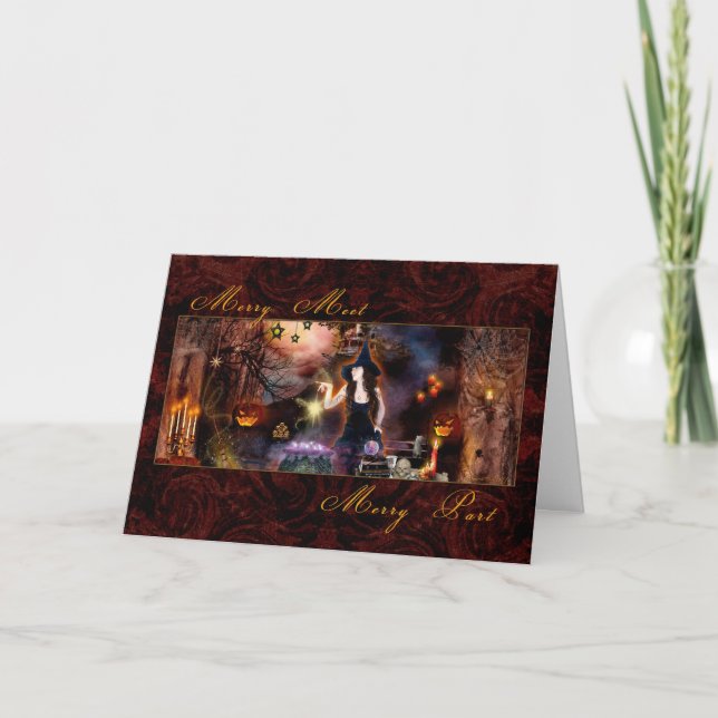 Cartes Pour Fêtes Annuelles Joyeux rendez-vous - Sorcière magique (Devant)