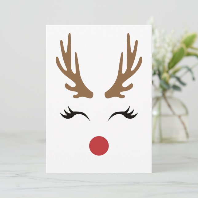 Cartes Pour Fêtes Annuelles Joyeux Renne de Noël qui tue (Debout devant)