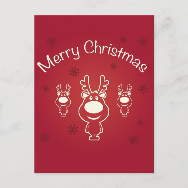 Cartes Pour Fêtes Annuelles Joyeux rennes de Noël (Devant)
