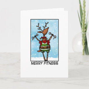 Cartes Pour Fêtes Annuelles Joyeux rennes de remise en forme