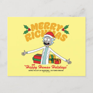 Cartes Pour Fêtes Annuelles Joyeux Rickmas et Bonnes Fêtes Humaines