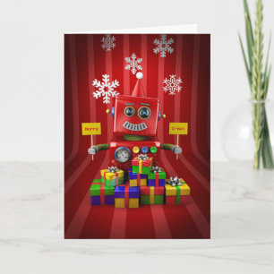 Cartes Pour Fêtes Annuelles Joyeux Robot de Noël