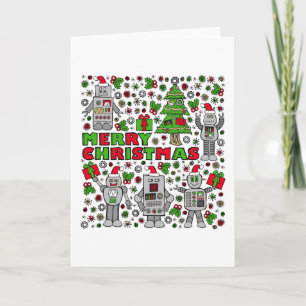 Cartes Pour Fêtes Annuelles Joyeux Robots de Noël