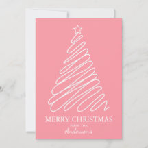 Joyeux sapin blanc rose Noël