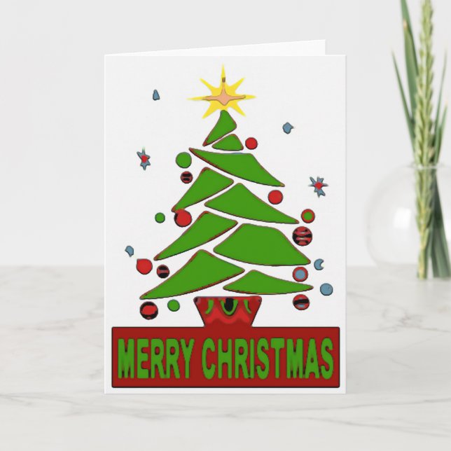 Cartes Pour Fêtes Annuelles Joyeux sapin de Noël (Devant)