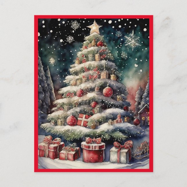 Cartes Pour Fêtes Annuelles Joyeux sapin de Noël (Devant)