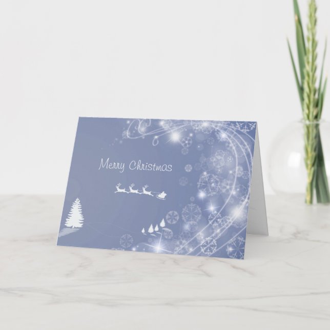Cartes Pour Fêtes Annuelles Joyeux sapin de Noël avec rennes (Devant)
