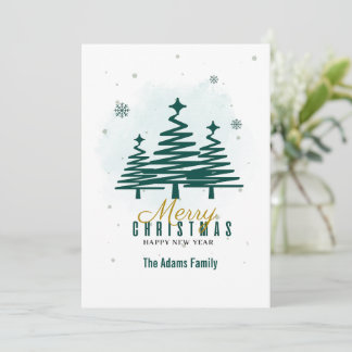 Cartes Pour Fêtes Annuelles Joyeux sapin d'hiver minimaliste