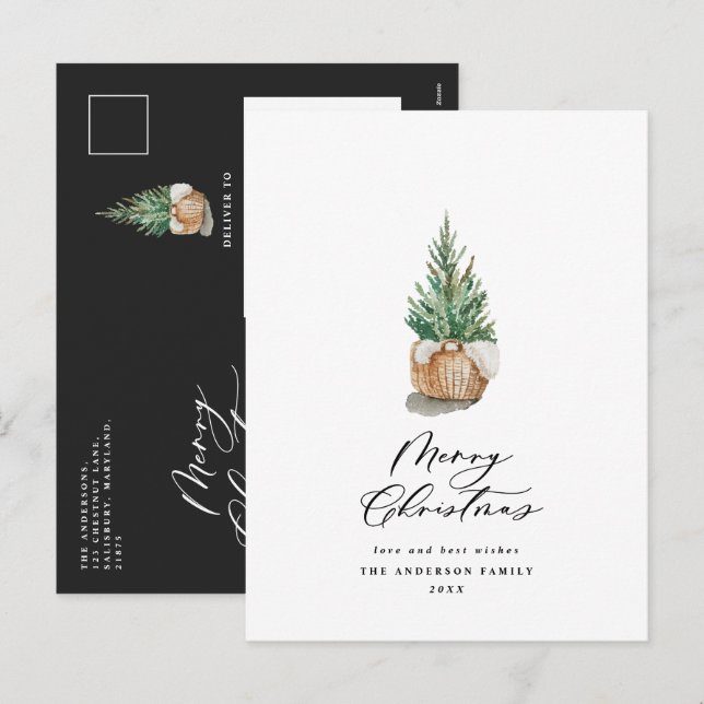 Cartes Pour Fêtes Annuelles Joyeux sapin moelleux de Noël (Devant / Derrière)