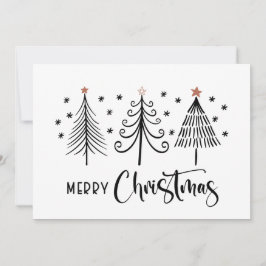 Cartes Pour Fêtes Annuelles Joyeux sapin noir blanc