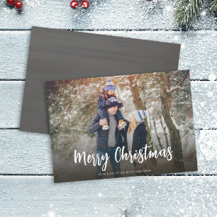 Cartes Pour Fêtes Annuelles Joyeux Script de Noël Simple Vignette douce