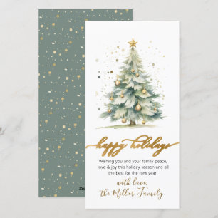Cartes Pour Fêtes Annuelles Joyeux Script de vacances non photo Arbre de Noël