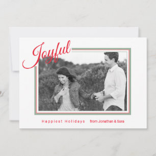 Cartes Pour Fêtes Annuelles Joyeux Script moderne minimaliste photo Noël