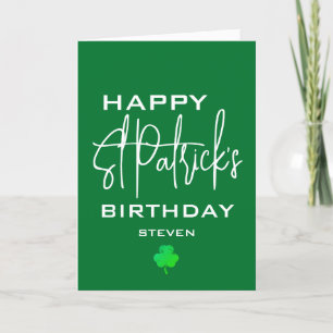 Cartes Pour Fêtes Annuelles Joyeux Shamrock d'anniversaire St patrick personna