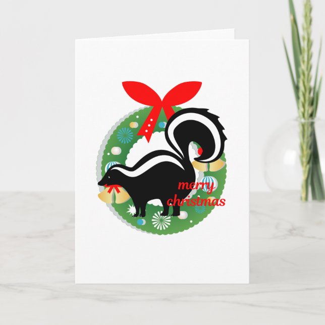 Cartes Pour Fêtes Annuelles joyeux skunk de noël (Devant)