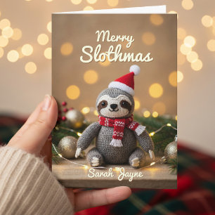 Cartes Pour Fêtes Annuelles Joyeux Slothmas Knished Sloth Christmas Card