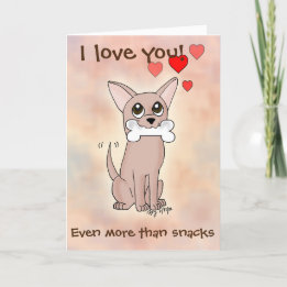 Cartes Pour Fêtes Annuelles Joyeux Snack Chihuahua Chien Valentine's Day Card