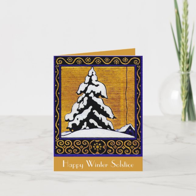 Cartes Pour Fêtes Annuelles Joyeux Solstice d'hiver (Devant)