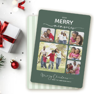 Cartes Pour Fêtes Annuelles Joyeux souvenirs 6 Script photo Noël