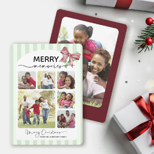 Cartes Pour Fêtes Annuelles Joyeux souvenirs Photo Collage Bow Noël