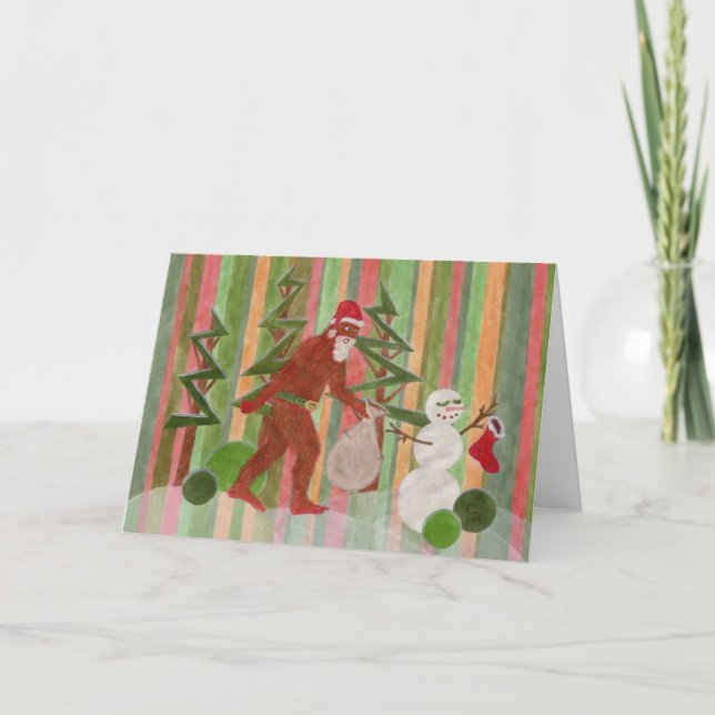 Cartes Pour Fêtes Annuelles Joyeux Squatchmas ! (Devant)