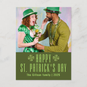 Cartes Pour Fêtes Annuelles Joyeux St. patrick jour photo de famille Shamrock
