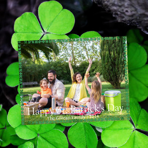 Cartes Pour Fêtes Annuelles Joyeux St. patrick jour photo de famille Shamrock
