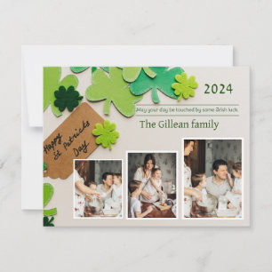 Cartes Pour Fêtes Annuelles Joyeux St. patrick jour photo de famille Shamrock