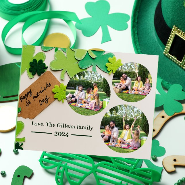 Cartes Pour Fêtes Annuelles Joyeux St. patrick's day Famille Shamrock 3 photo (Créateur téléchargé)