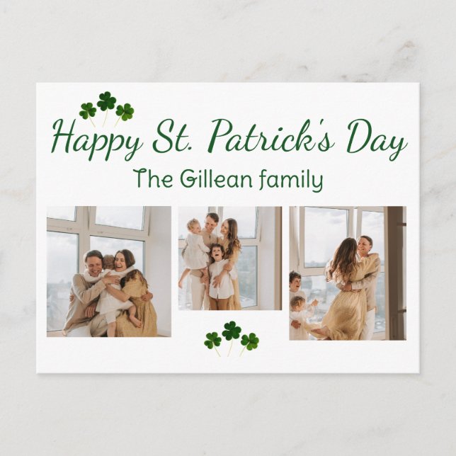 Cartes Pour Fêtes Annuelles Joyeux St. patrick's day Famille Shamrock 3 photo (Devant)