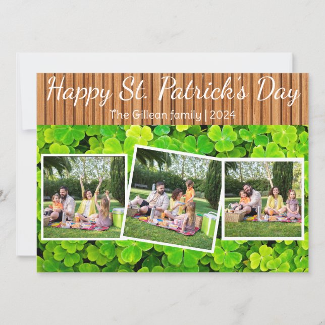 Cartes Pour Fêtes Annuelles Joyeux St. patrick's day Famille Shamrock 3 photo (Devant)