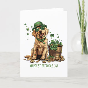 Cartes Pour Fêtes Annuelles Joyeux St. Patrick's Day Labrador Retriever Dog