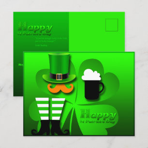 Cartes Pour Fêtes Annuelles Joyeux St Patrick's Day Leprechaun Ajouter Photo P
