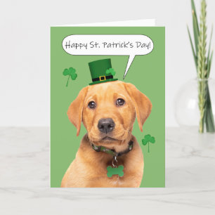 Cartes Pour Fêtes Annuelles Joyeux St Patrick's Day mignonne Labrador Chiot